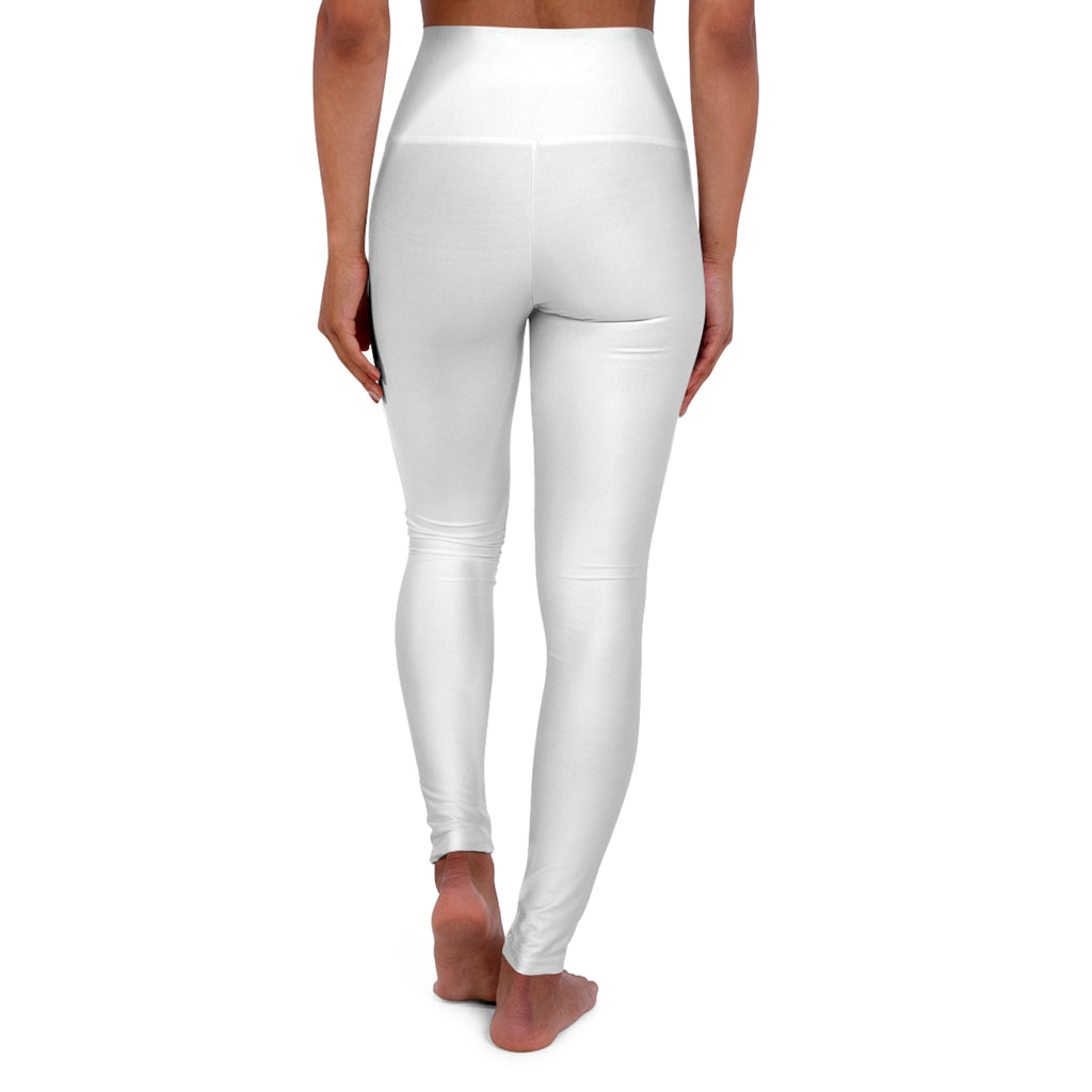 Yoga Leggings — High-Waisted AOP with Fitness Silhouette & "Evolve" Graphic