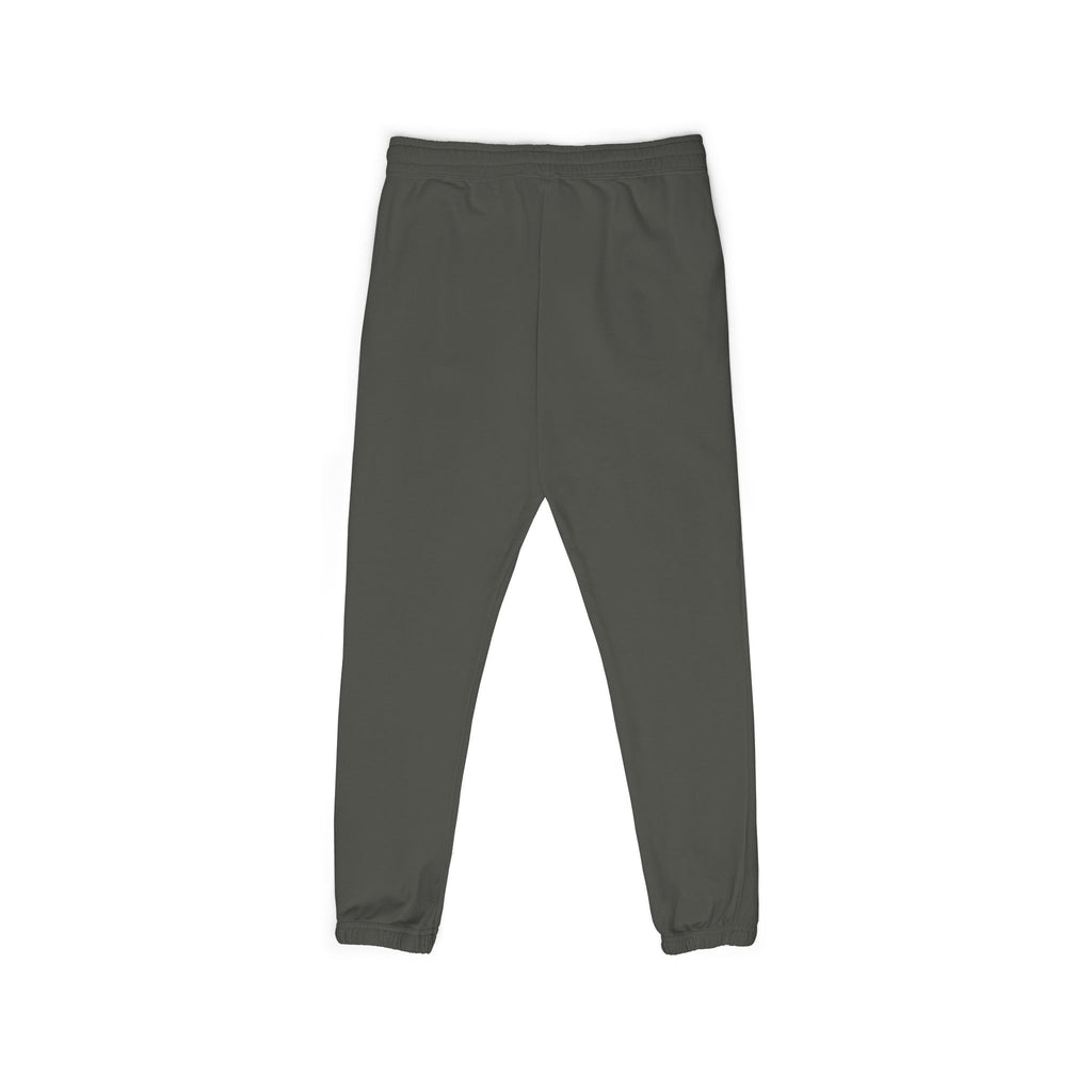 Minimalist Stamped Figure Sweatpants — Garment-Dyed Fleece Joggers