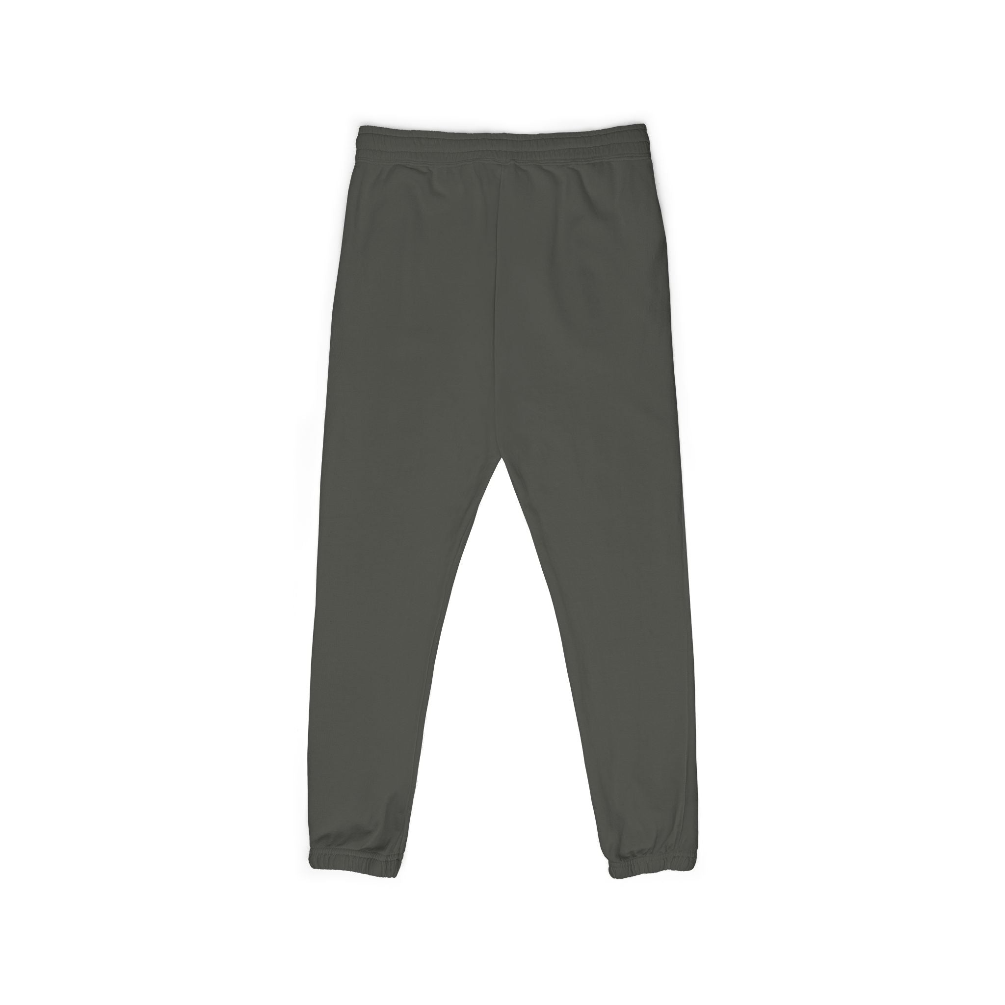 Minimalist Stamped Figure Sweatpants — Garment-Dyed Fleece Joggers