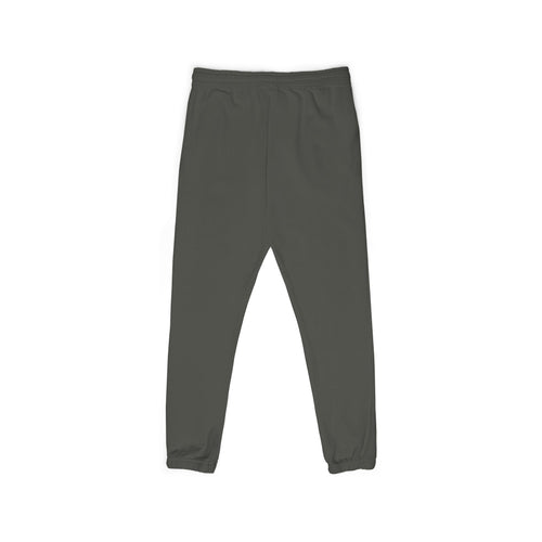 Minimalist Stamped Figure Sweatpants — Garment-Dyed Fleece Joggers