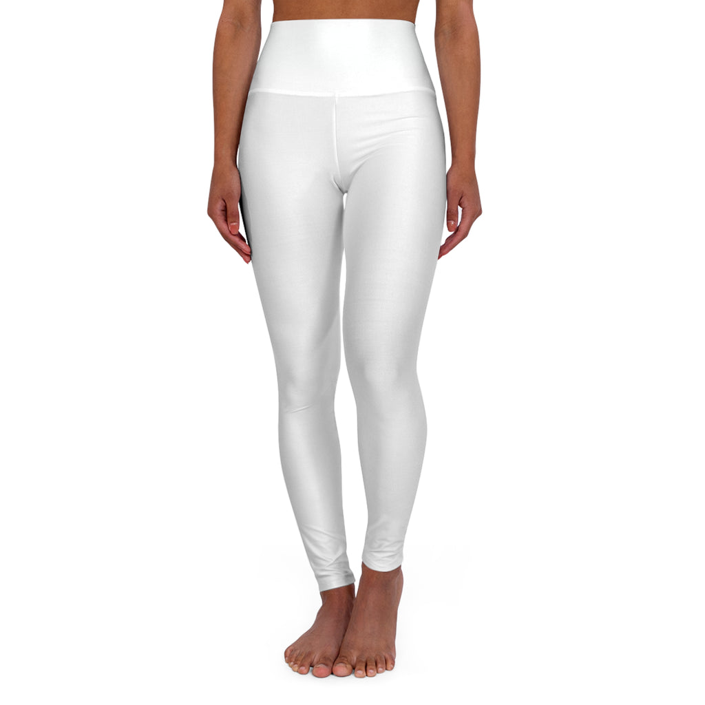 Yoga Leggings — High-Waisted AOP with Fitness Silhouette & "Evolve" Graphic