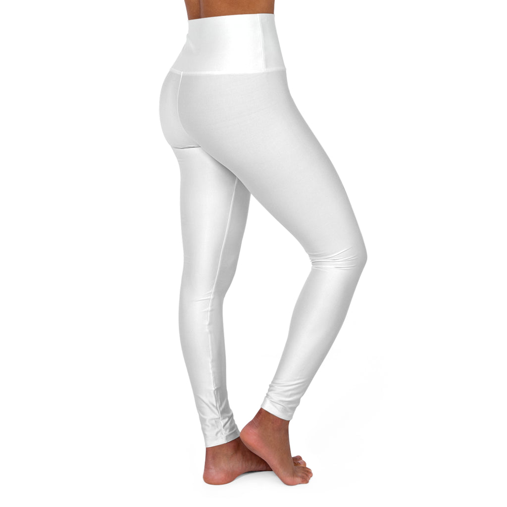 Yoga Leggings — High-Waisted AOP with Fitness Silhouette & "Evolve" Graphic