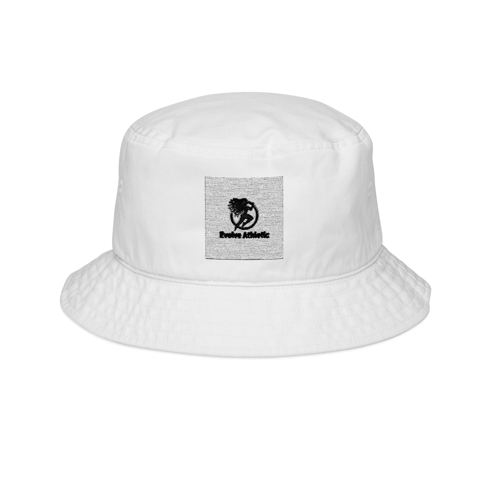 Embroidered Globe Bucket Hat — Vintage Earth Logo Casual Sun Hat