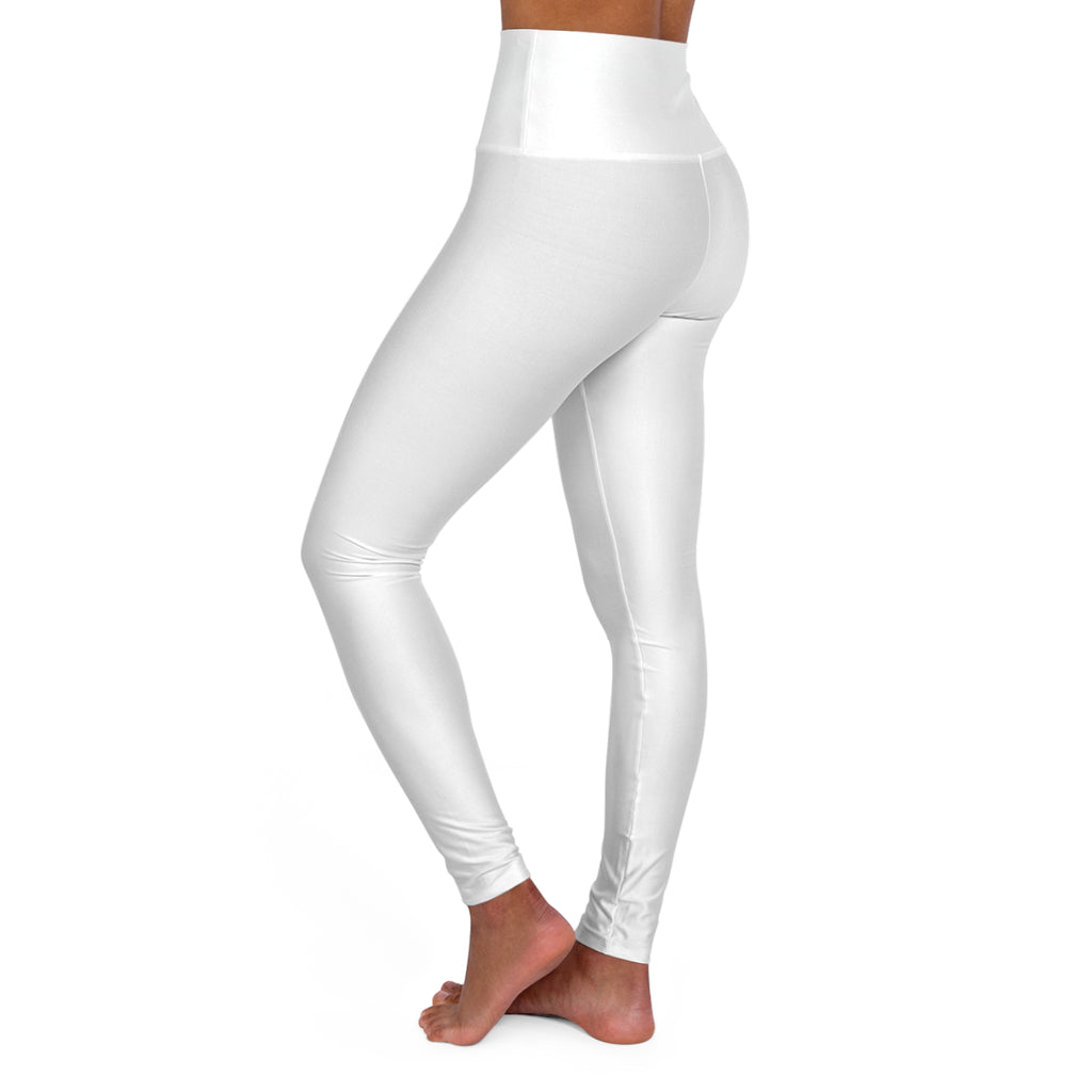 Yoga Leggings — High-Waisted AOP with Fitness Silhouette & "Evolve" Graphic